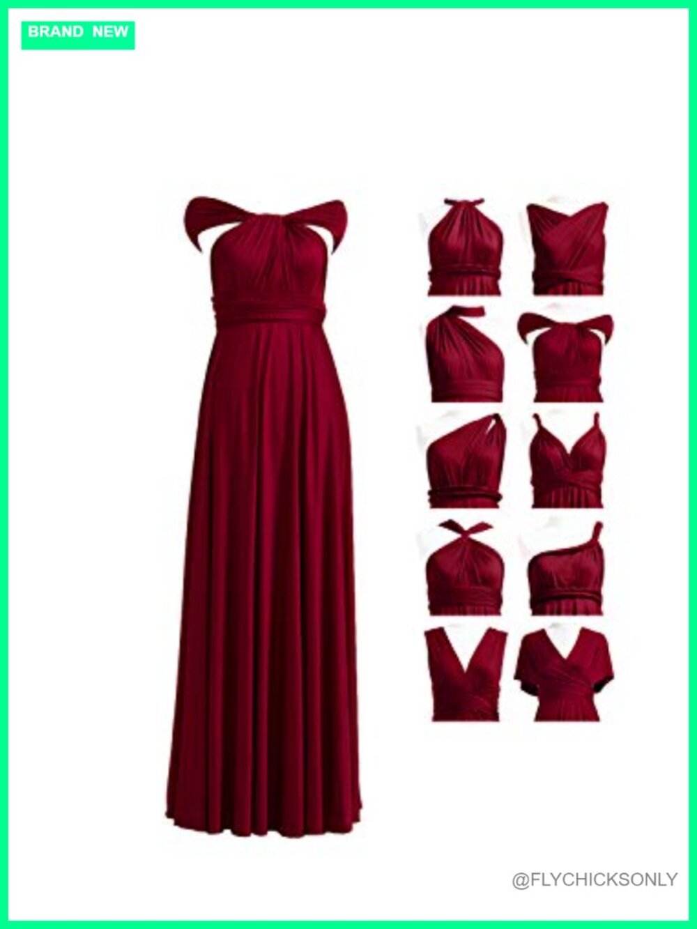 Convertible Multi-Way Wrap Maxi Dress for Bridesmaids Formal